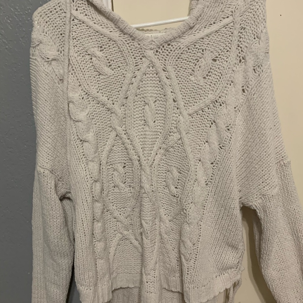 White sweater with hood